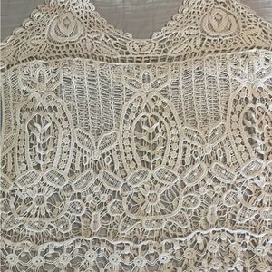 Source Unknown Ivory Crochet Lace Tank Top